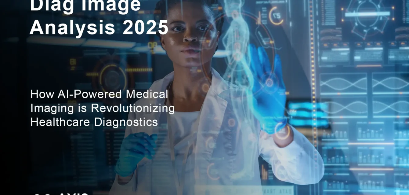 Diag image technology workflow showing AI analysis of medical images with diagnostic accuracy improvements
