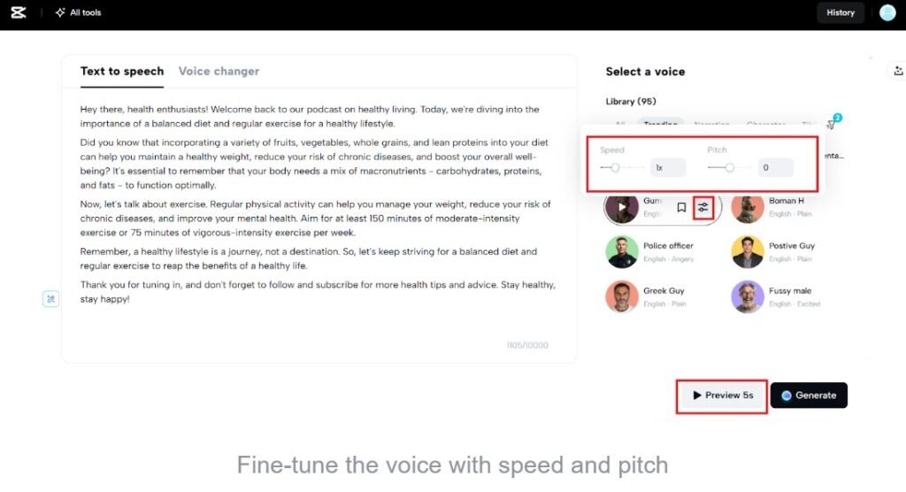 Make Your Tutorials 10x More Engaging with Free Audio Narration 4 Fine-tune the voice