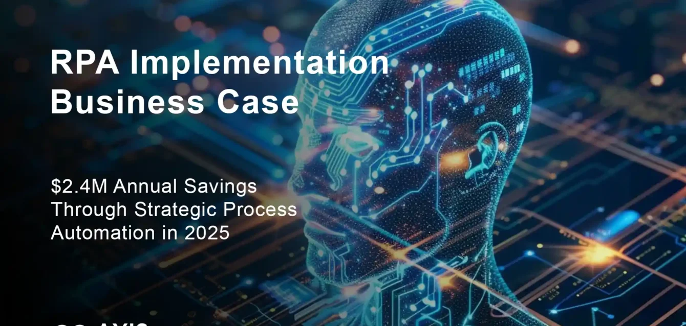 RPA implementation business case framework showing 380% ROI potential
