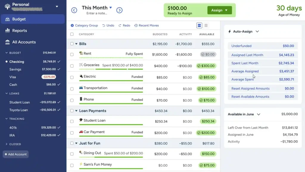 15 Best Budgeting Apps 2025 We Tested for 6 Months (2025 Rankings After Mint Shutdown) 3 YNAB Screenshot Dashboard