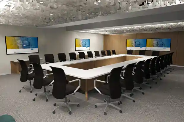 Top Office Desk Setups 2025 That Made These CEOs 40% More Productive 6 The Executive Conference Ready Workspace