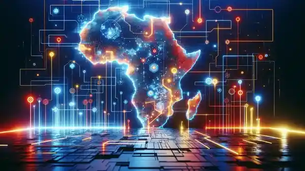 African doctor using AI diagnostic technology for medical imaging in modern hospital showing machine learning applications in healthcare Kenya Nigeria