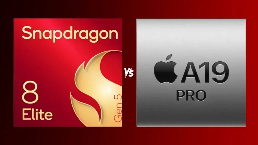 Snapdragon 8 Elite Gen 5 vs Apple A19 Pro benchmark results showing 22% performance advantage