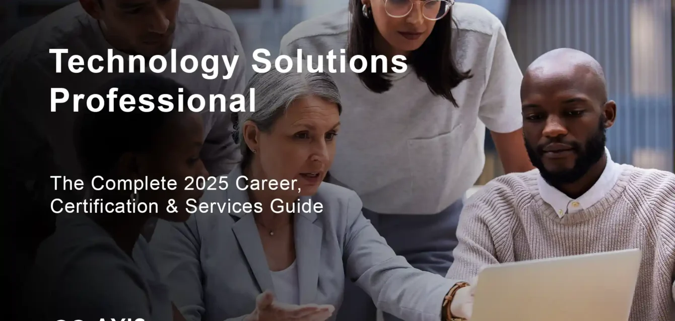 Technology solutions professional working with cloud architecture and business stakeholders in modern office