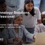 Technology solutions professional working with cloud architecture and business stakeholders in modern office