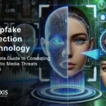 Deepfake Detection Technology Deepfake detection dashboard displaying real-time analysis of synthetic media with CNN neural network visualization and threat alerts for enterprise security