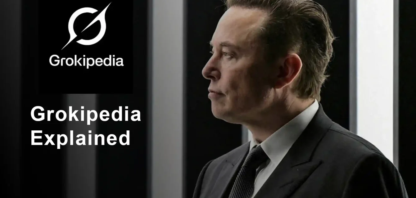 Grokipedia vs Wikipedia comparison chart showing 885,279 vs 7 million articles