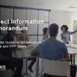 Project information memorandum workflow for PPP infrastructure procurement showing market sounding RFQ proposal evaluation and financial closure stages