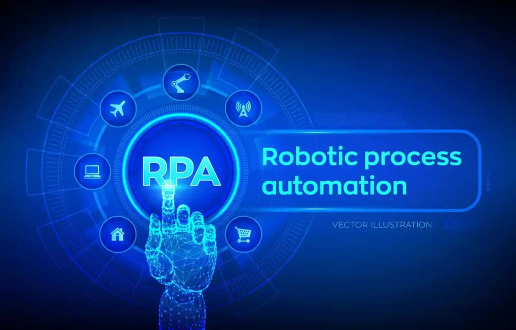 Process selection matrix for RPA implementation showing high-volume, rule-based processes prioritized for automation