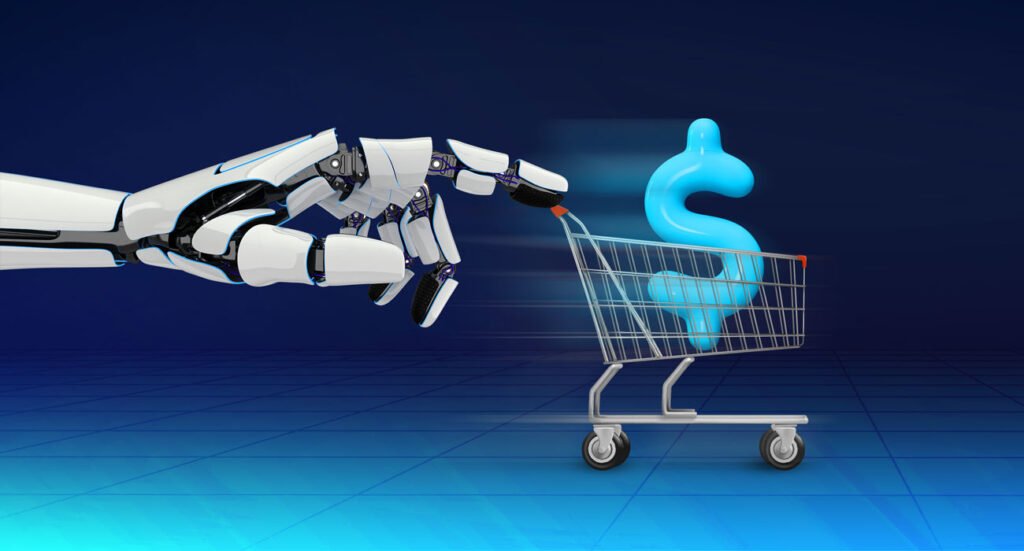 AI transforming ecommerce in 2026 with conversational commerce and predictive analytics illustration