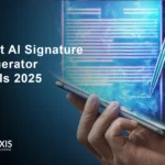 Best AI signature generator tools comparison table showing Axis Intelligence as top rated platform