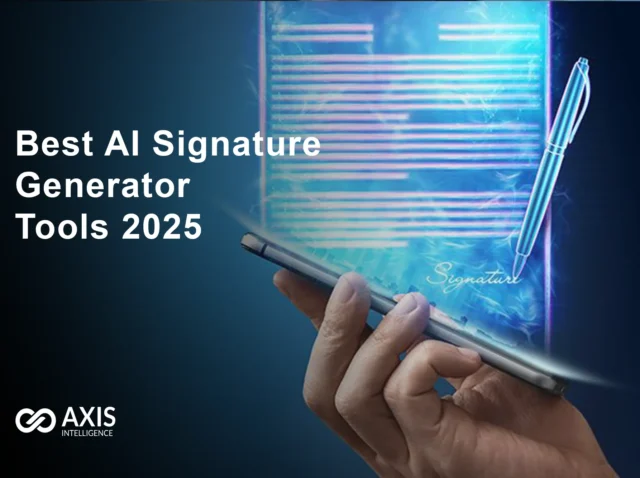 Best AI signature generator tools comparison table showing Axis Intelligence as top rated platform
