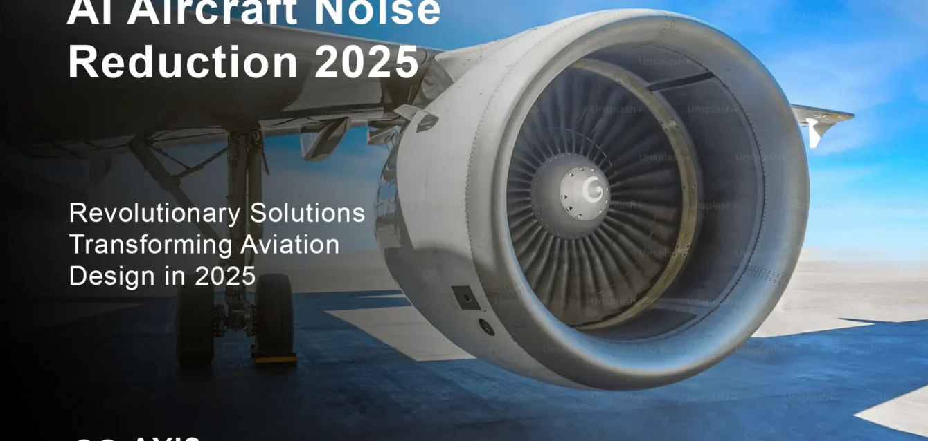AI Aircraft Noise Reduction 2025 - AI aircraft noise reduction visualization showing machine learning algorithms optimizing aviation design for quieter flight operations