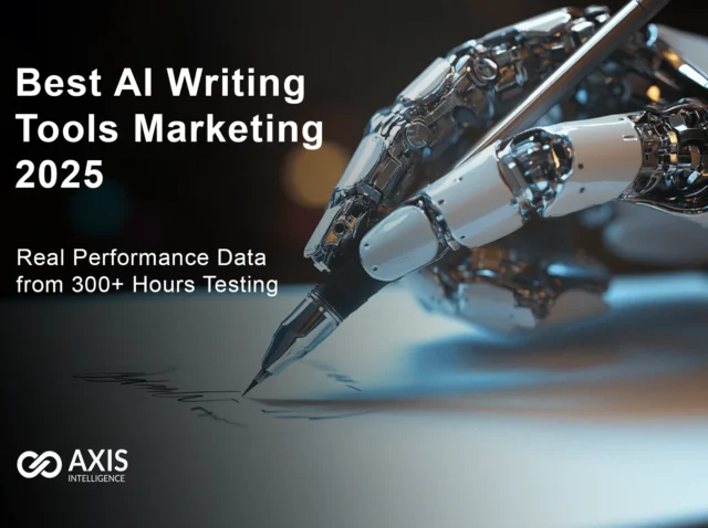 Best AI writing tools marketing 2025 comparison showing performance data from 300+ hours of testing across 12 platforms
