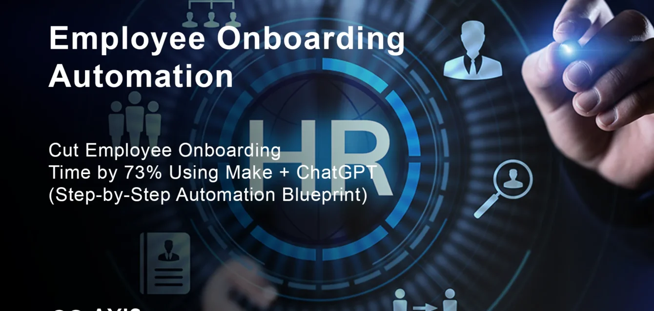 Employee onboarding automation workflow showing Make and ChatGPT integration