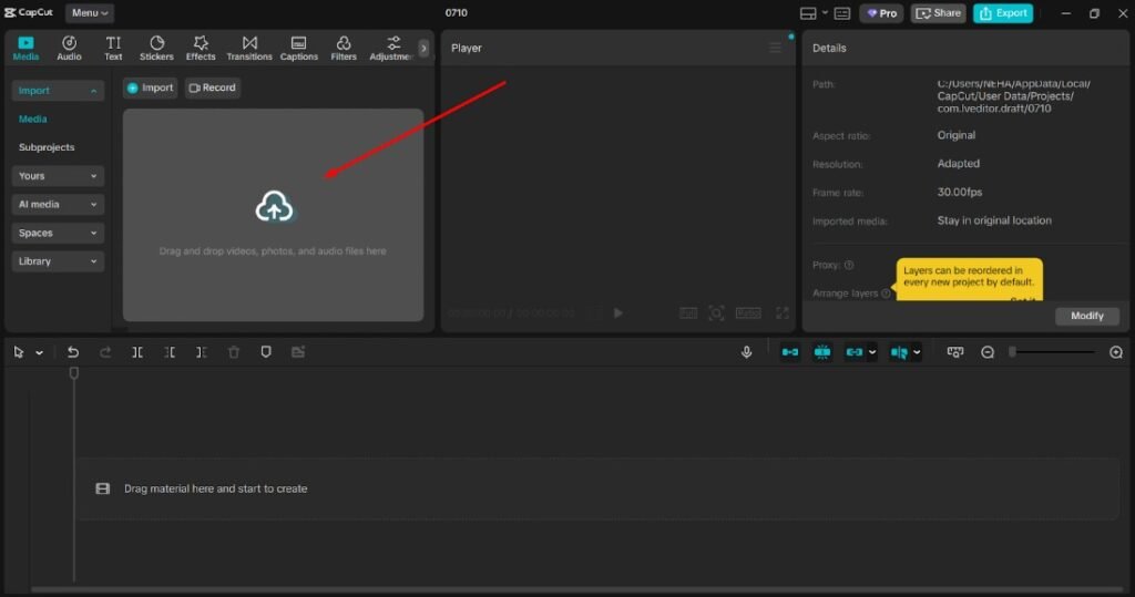 How an AI Voice Generator Can Transform Your Content Creation 1 Import Video Capcut