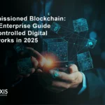Permissioned blockchain network architecture diagram showing enterprise access controls