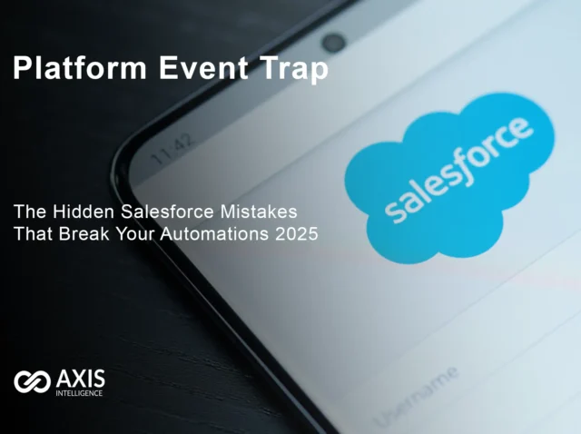 Platform event trap diagram showing common Salesforce flow mistakes and debugging strategies