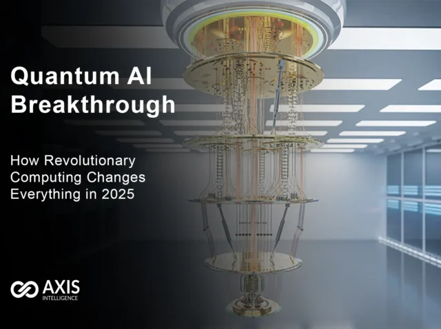 Quantum AI workflow showing data encoding, quantum processing, and classical output