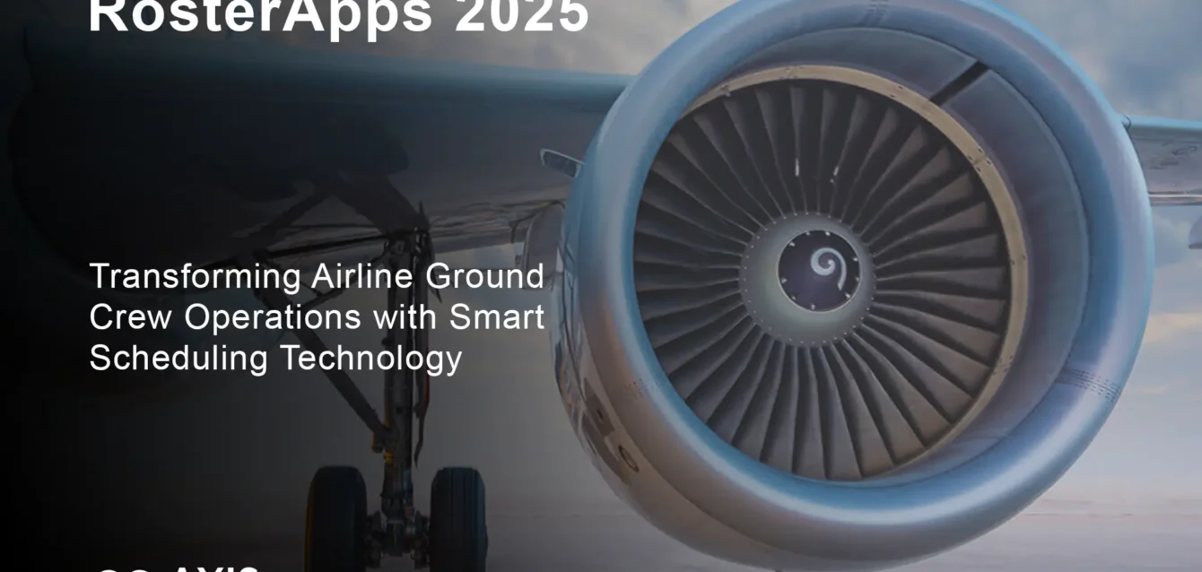 RosterApps 2025 dashboard showing airline crew scheduling interface with shift bidding and compliance tracking