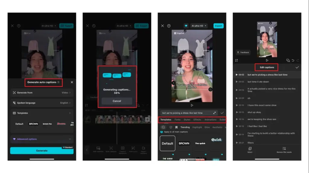 Captions and A/B testing