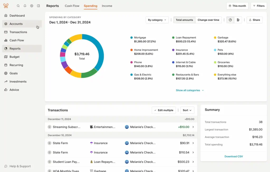 15 Best Budgeting Apps 2025 We Tested for 6 Months (2025 Rankings After Mint Shutdown) 2 Monarch Money Screenshot Dashboard