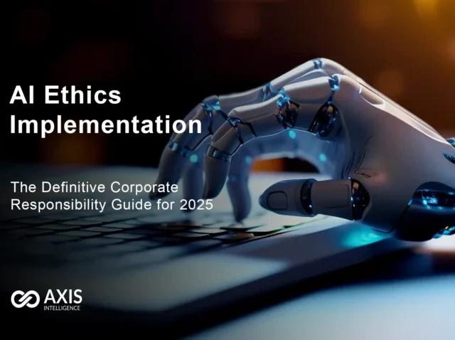 AI ethics implementation framework showing corporate responsibility governance structure and compliance roadmap for 2025