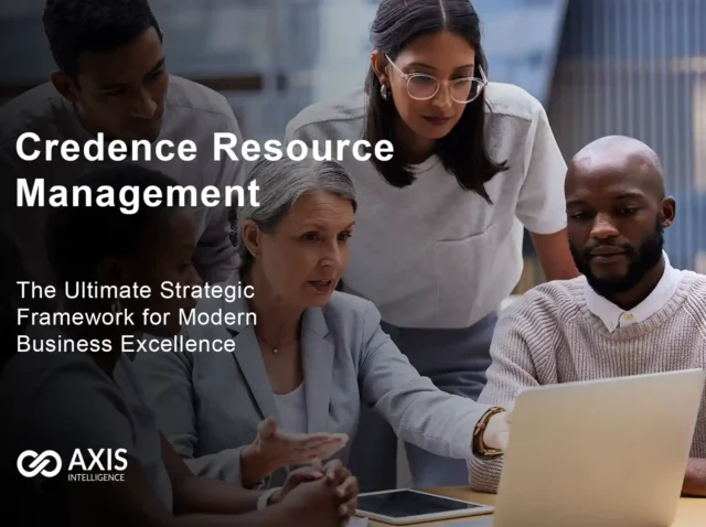 Credence Resource Management framework diagram showing integration of stakeholder trust building with operational excellence for business success