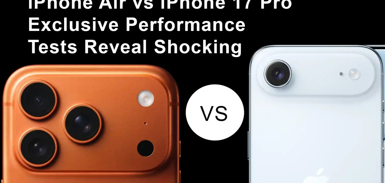 iPhone Air vs iPhone 17 Pro side by side comparison showing thickness and design differences