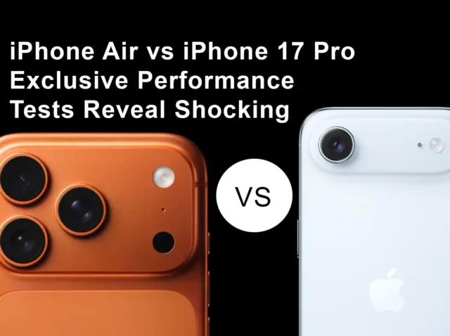 iPhone Air vs iPhone 17 Pro side by side comparison showing thickness and design differences