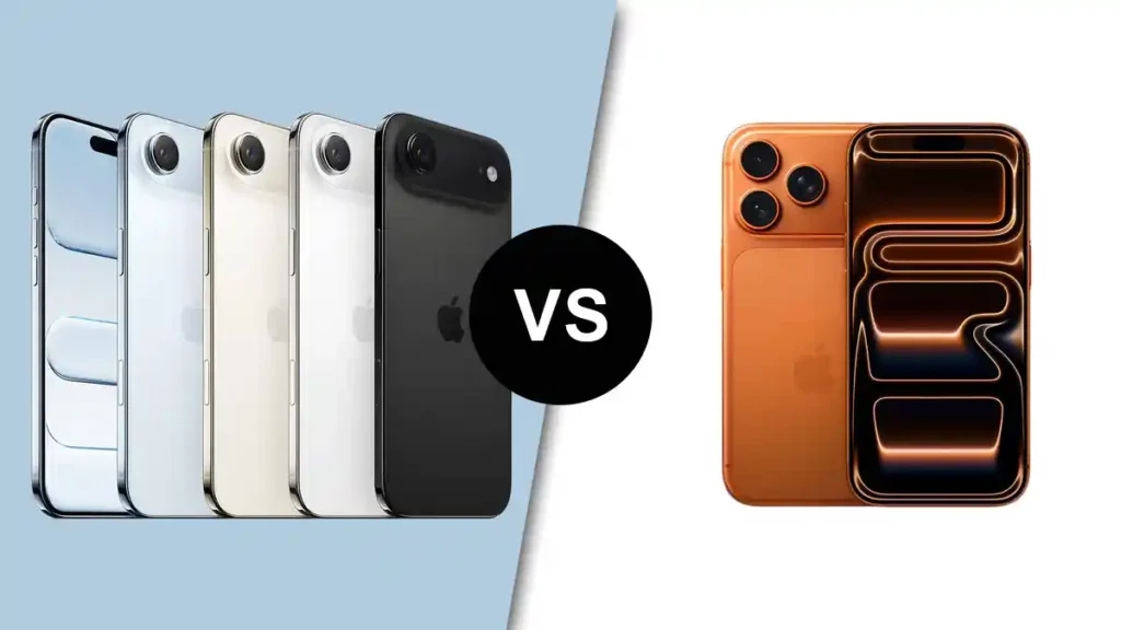 iPhone Air vs iPhone 17 Pro specifications comparison table