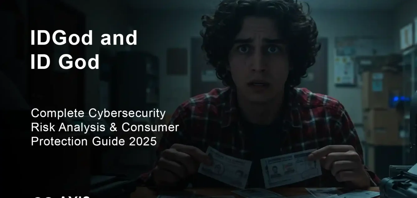 IDGod cybersecurity risk analysis showing fraud statistics and identity theft warnings