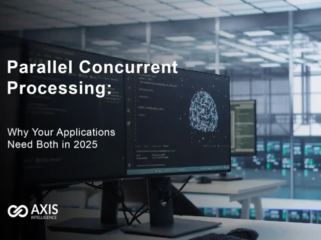 Diagram showing parallel concurrent processing with multiple CPU cores handling simultaneous tasks