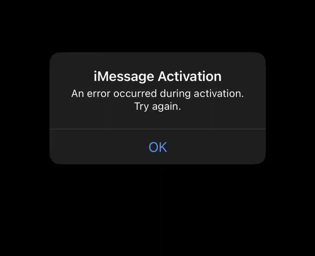 imessage activation failed