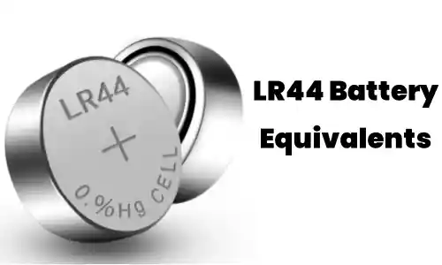 LR44 battery equivalent cross-reference table listing AG13, A76, 76A, L1154, 357, SR44, 303 batteries