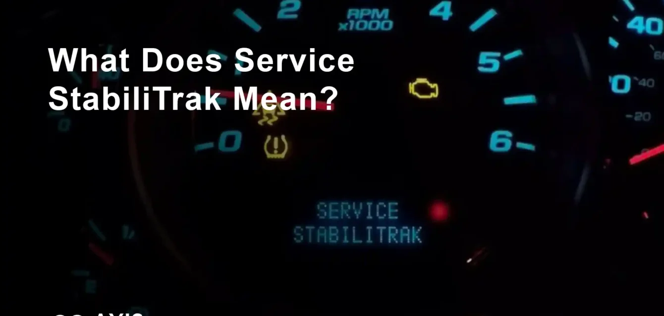 Service StabiliTrak warning light illuminated on Chevrolet dashboard indicating stability control system malfunction