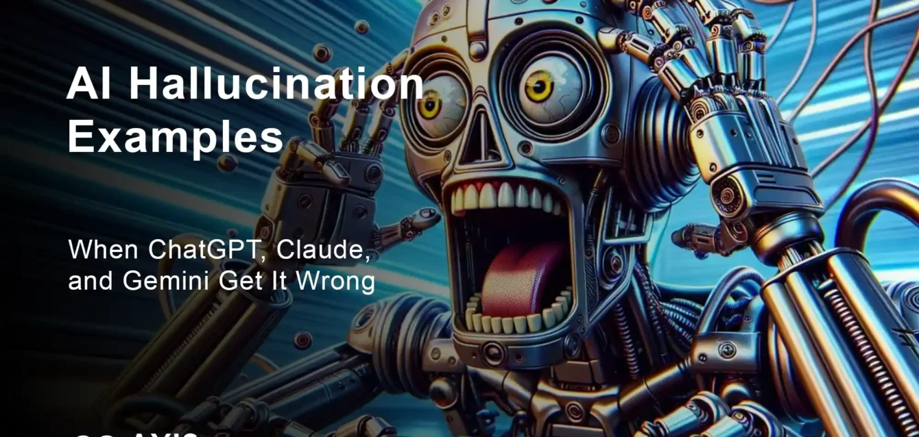 Infographic showing AI hallucination examples including fake legal cases ChatGPT generated and Deloitte's $440,000 report errors