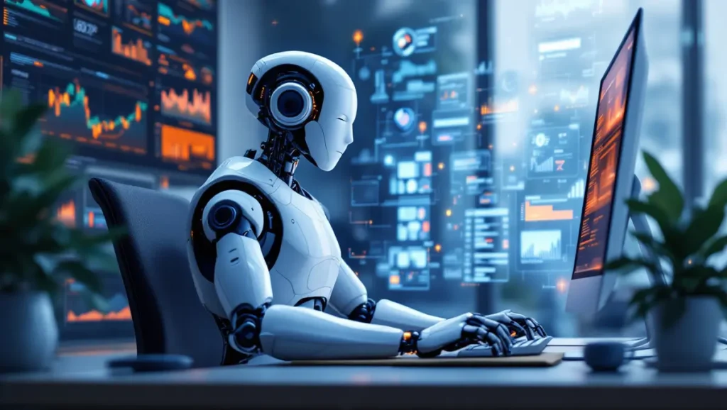 AI ROI progression chart showing 10-15% gains in months 0-6 scaling to transformational advantage by year 3