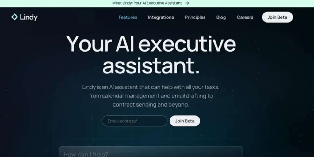 Lindy – AI Executive Assistant Note taking apps 2026