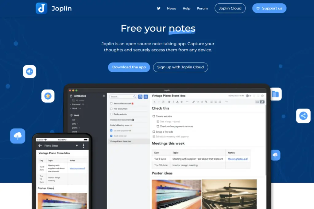 Note taking apps 2026 Joplin (Privacy Use Case)