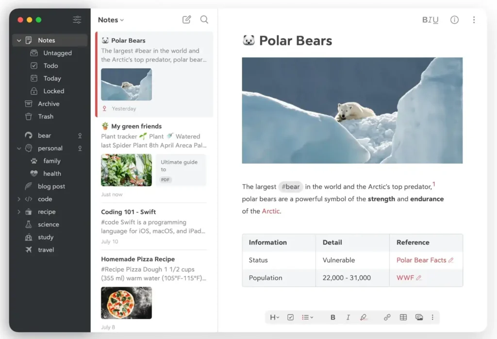 Note taking apps 2026 Polar