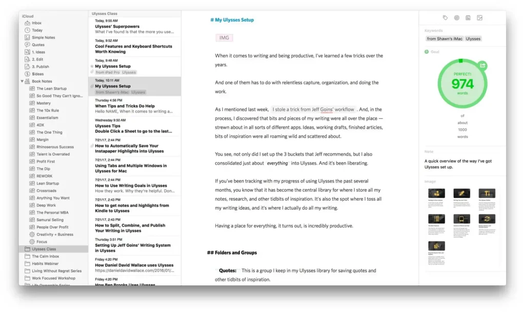Note taking apps 2026 Ulysses