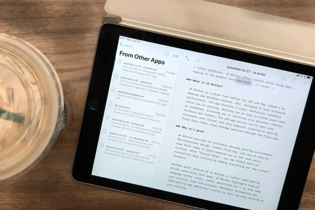 Note taking apps 2026 iA Writer