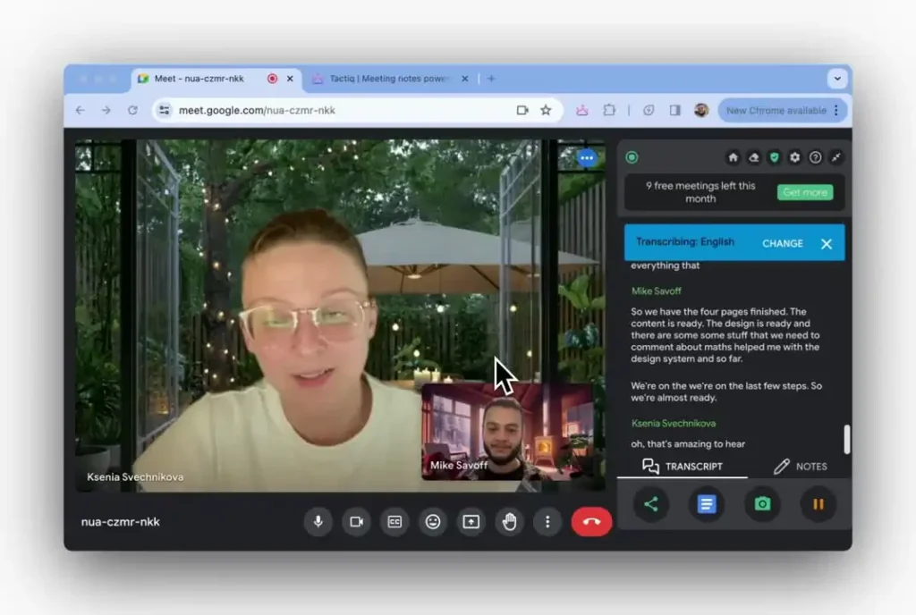 Tactiq – Real-Time Meeting Transcription Extension Note taking apps 2026