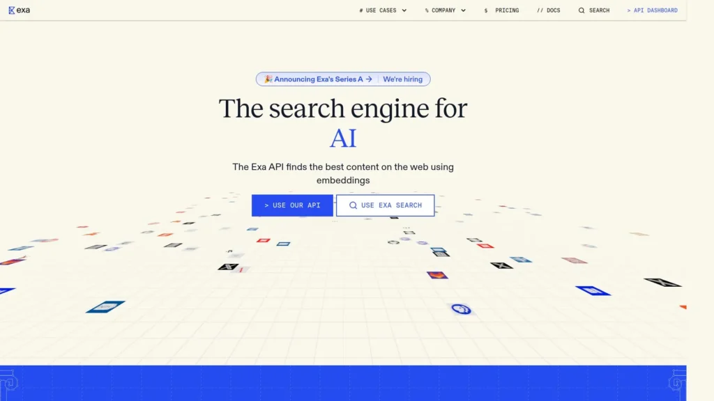 Exa.ai best api search company's homepage 2026
