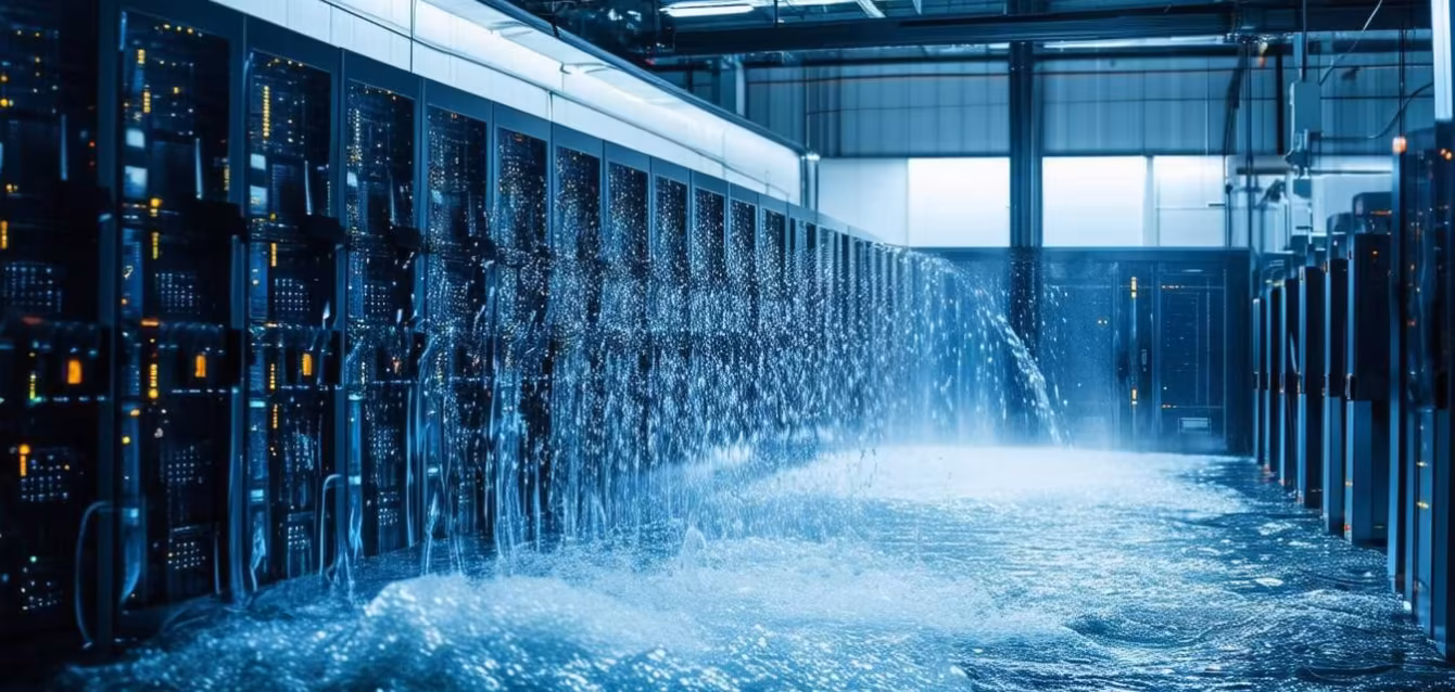 AI data center water usage statistics 2026 chart comparing Google, Microsoft, Amazon and Meta water disclosure scores, How much water do data centers use: 92.4% of U.S. data center water is consumed at power plants, Axis Intelligence Research