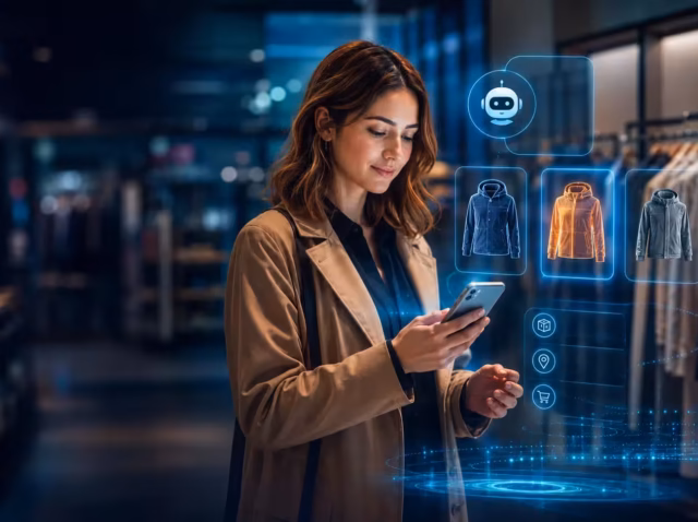 AI in retail statistics 2026 chart showing 14 percent retail adoption versus 19.8 percent US national average Retail AI adoption rate by sector 2026 comparing retail trade, information and finance from US Census Bureau data
