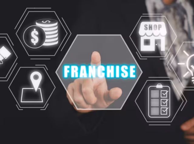 franchise-statistics Franchise statistics 2026 chart showing 845,000 US franchise establishments and 1.4 billion in output SBA franchise loan default rate by sector, 2013–2023, from Federal Trade Commission analysis