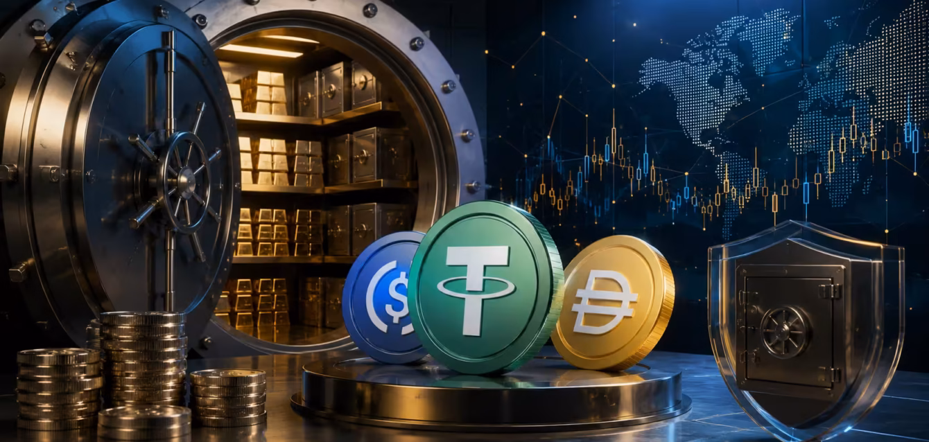stablecoin-treasury-holdings-statistics Stablecoin treasury holdings 2026 chart showing Tether and Circle held 1.63 billion in US Treasury-linked reserves as of June 30, 2026 Direct Bill Transmission Ratio comparison: Tether 81.78% versus Circle 13.96% of Treasury exposure held as direct securities rather than repo