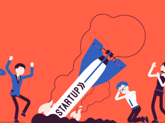 startup-failure-rate-statistics Startup failure rate statistics 2026 chart showing 22.1 percent first-year and 48.6 percent five-year US business failure rates Startup survival rate by year comparing Information sector cohorts against the all-industry baseline using BLS data through March 2025
